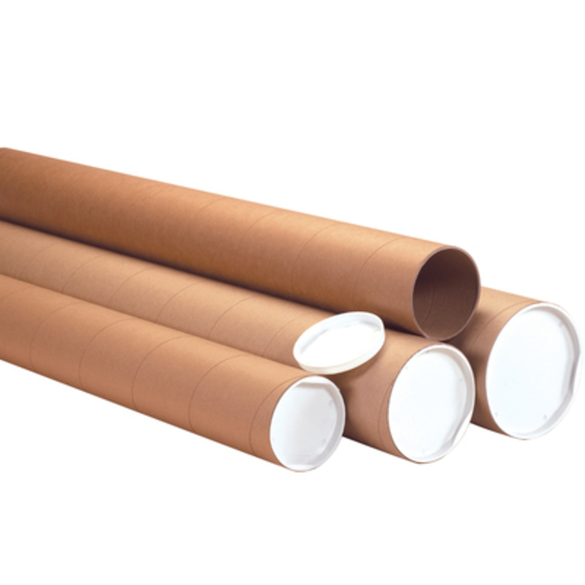 Stock Packaging Heavy-Duty Kraft Tubes with Caps — 4in. x 30in., 12 Pcs, Model# P4030KHD